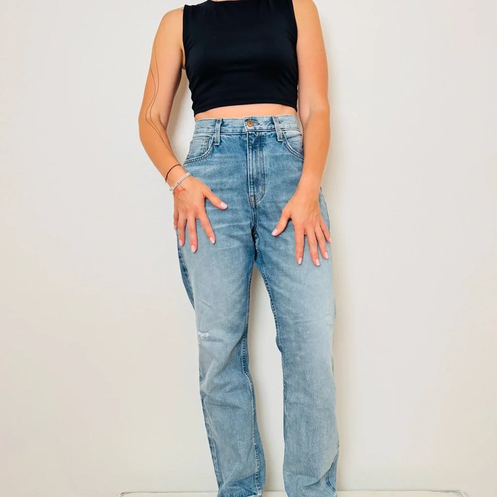 Point Sur Denim High-Rise Straight Jeans - Size 29 - Picture 4 of 15